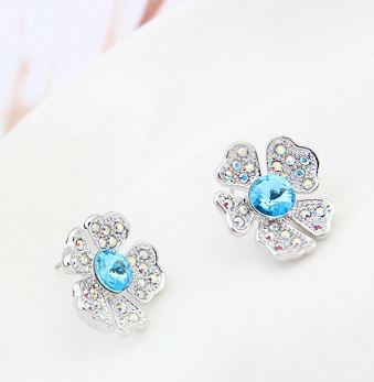 Blooming Flower Swarowski Crystal Earrings