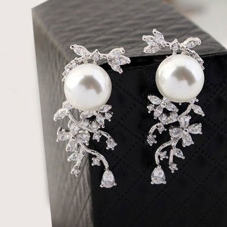Crystals & Pearls 925 Sterling Silver Earrings