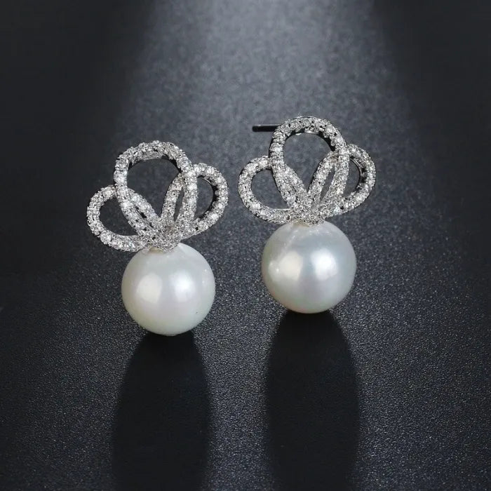 Crown & Pearl Earrings