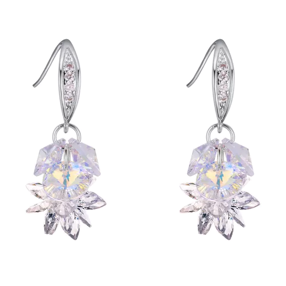 AAA zirconia crystal white drop earrings