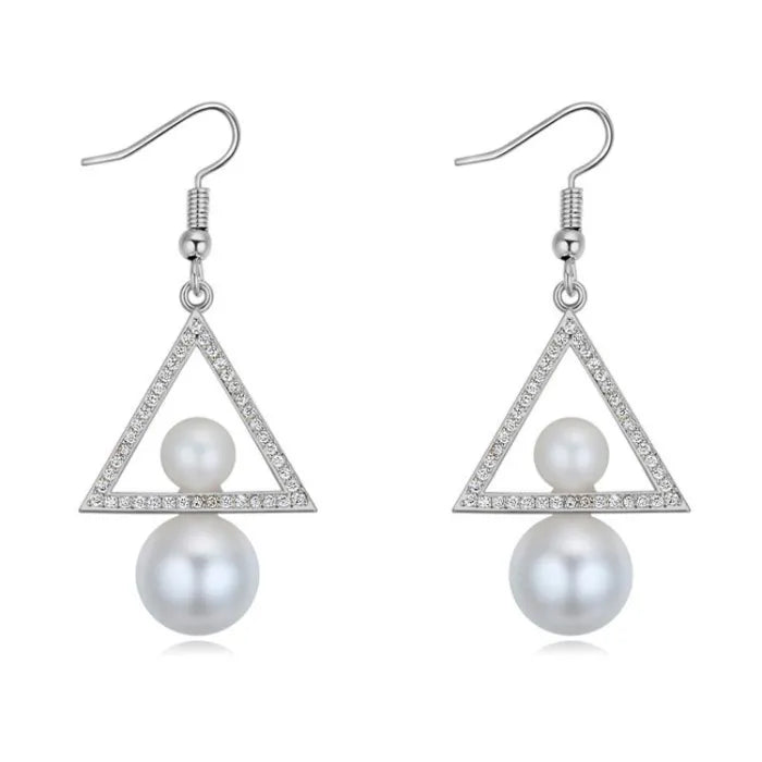 Pyramid Pearl Earrings