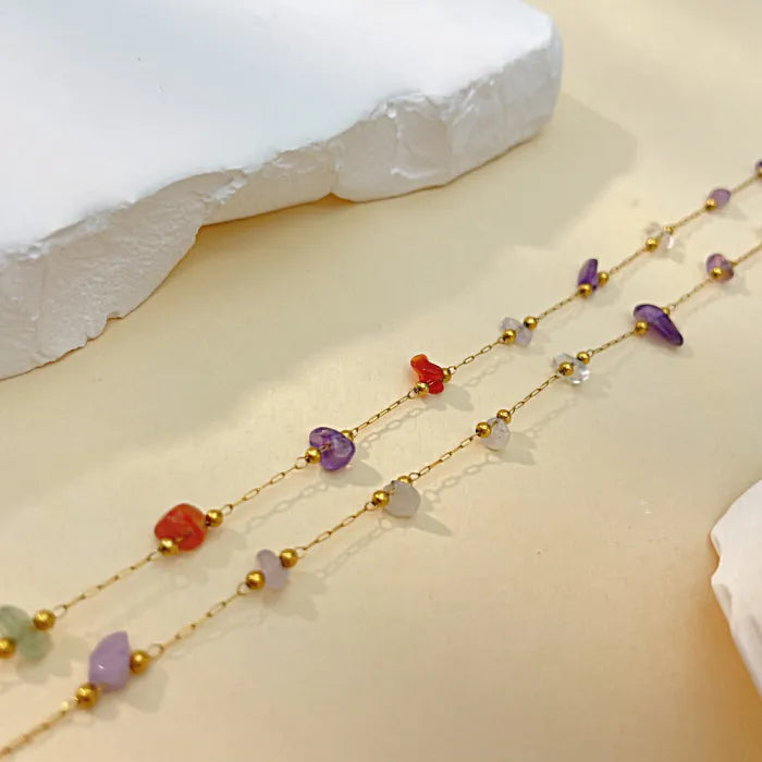 Colorful Pebble Stone Necklace