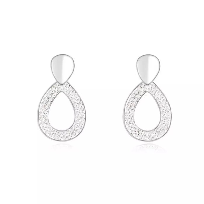 Tear-drop earrings with crystal layers
