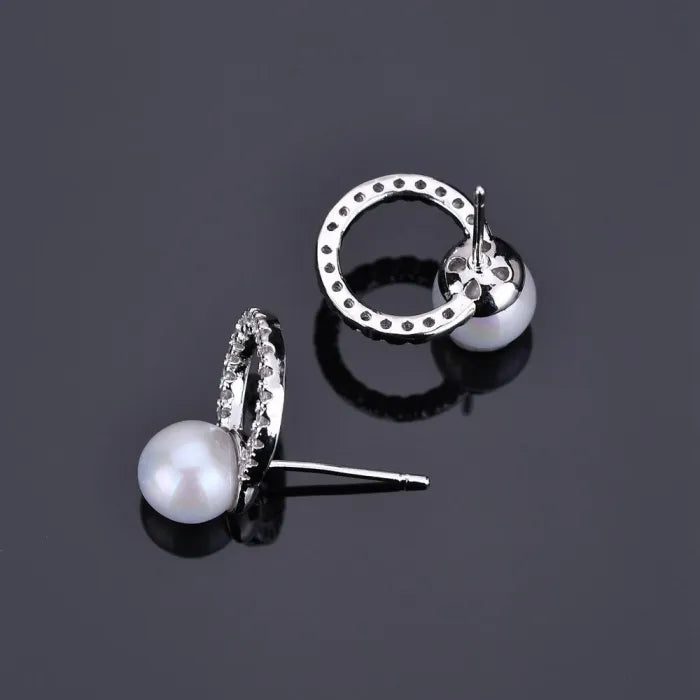 Sterling Silver Round Push-Back Earrings