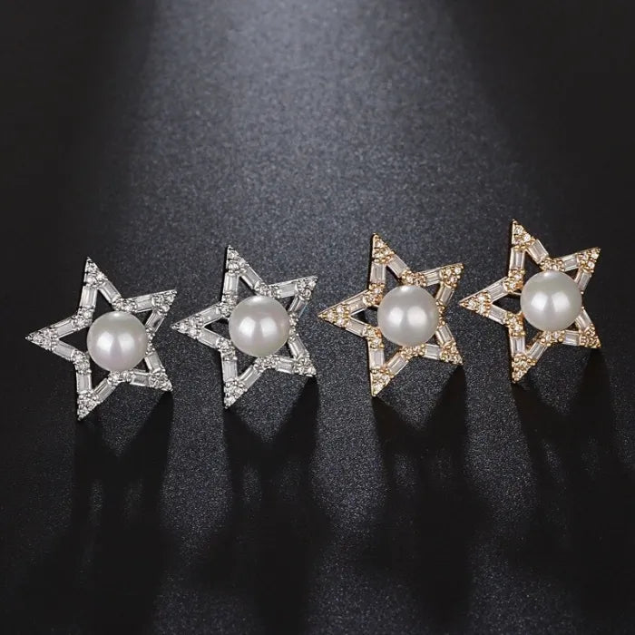 Pearl & Star Earrings