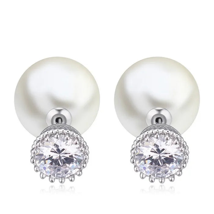 Double stud Pearl earrings