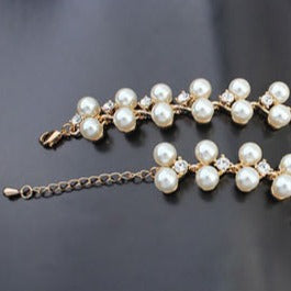 Nura Pearl & Crystal Gold Necklace