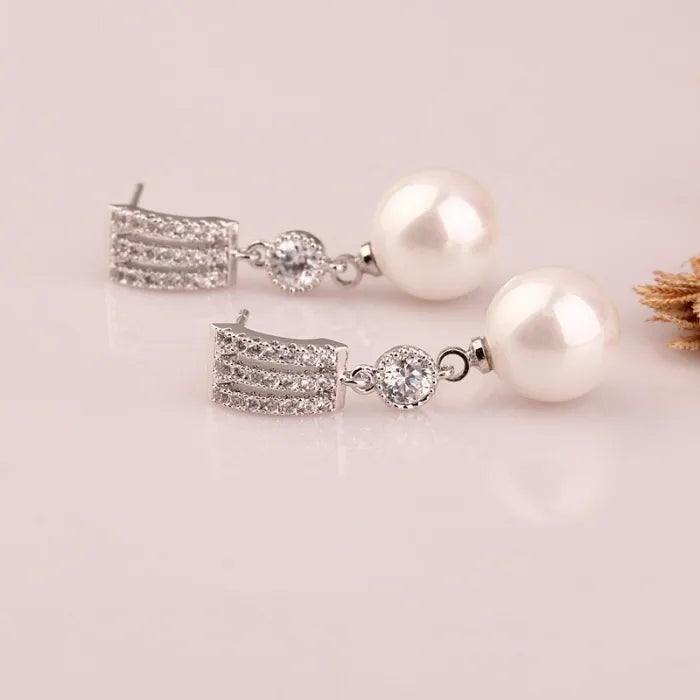 925 Sterling Silver Pearl Drop Earrings