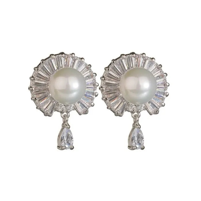 925 Sterling Silver Shell & Pearl Earrings