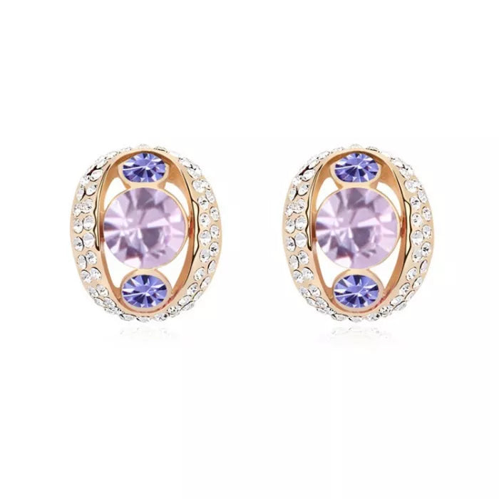 Colorful Crystal Gold Earrings