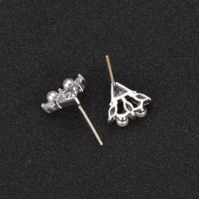 925 Sterling Silver Pin AAA Zircon Inlaid Earrings