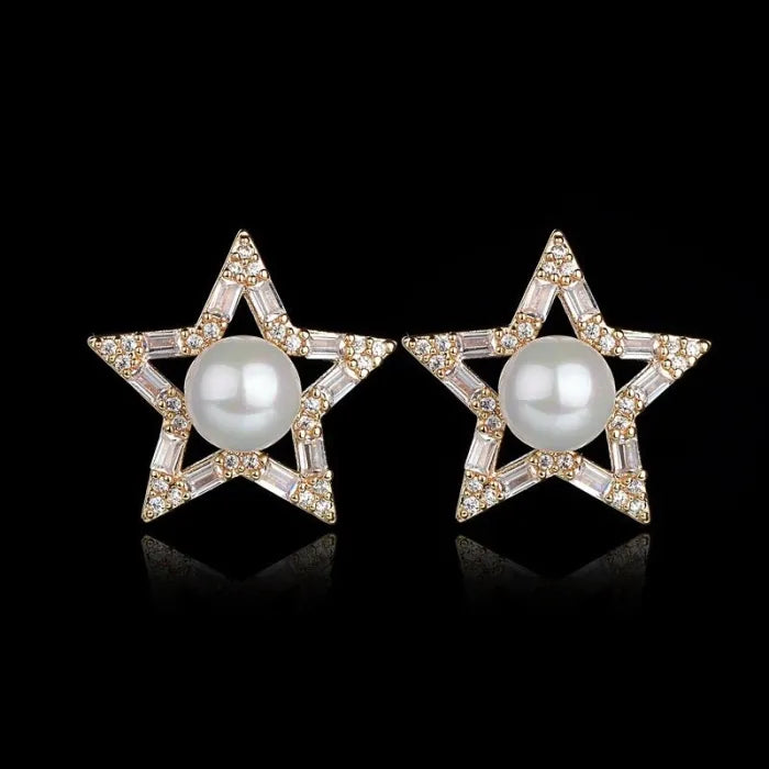 Pearl & Star Earrings