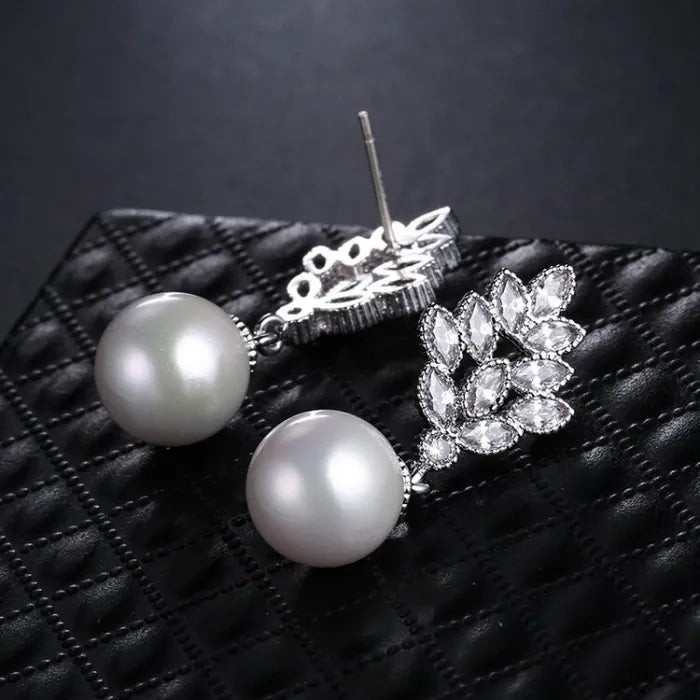 925 Sterling Silver Drop Pearl Earrings