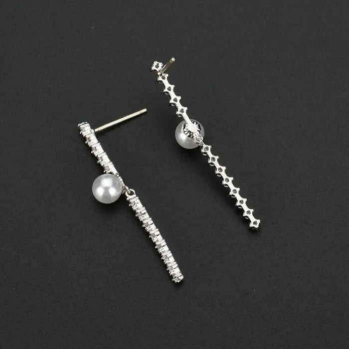 925 Sterling Silver Linear Drop Earrings