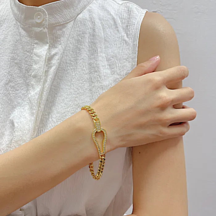 Gold-Plated Inlaid Zircon Bracelet