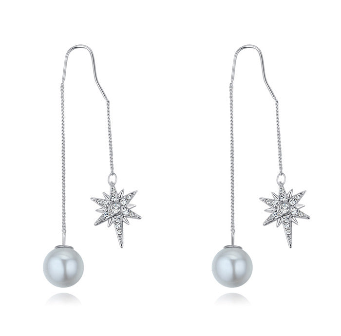 925 Sterling Silver Snowflake & Pearl Pendant