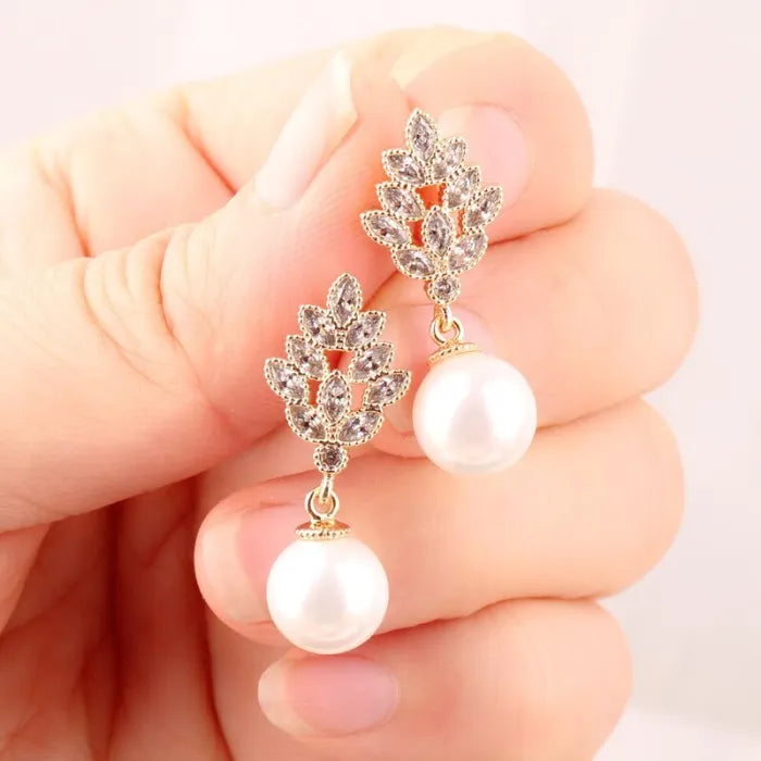 925 Sterling Silver Drop Pearl Earrings