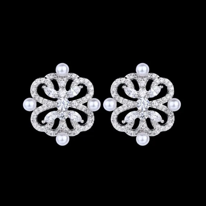 AAA Zirconia Flower Earrings