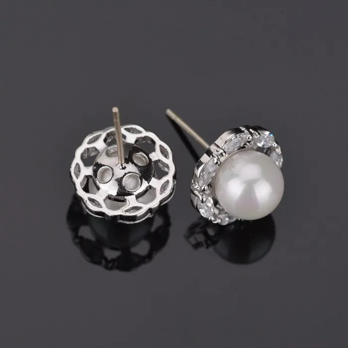 925 Sterling Silver Flower Earrings
