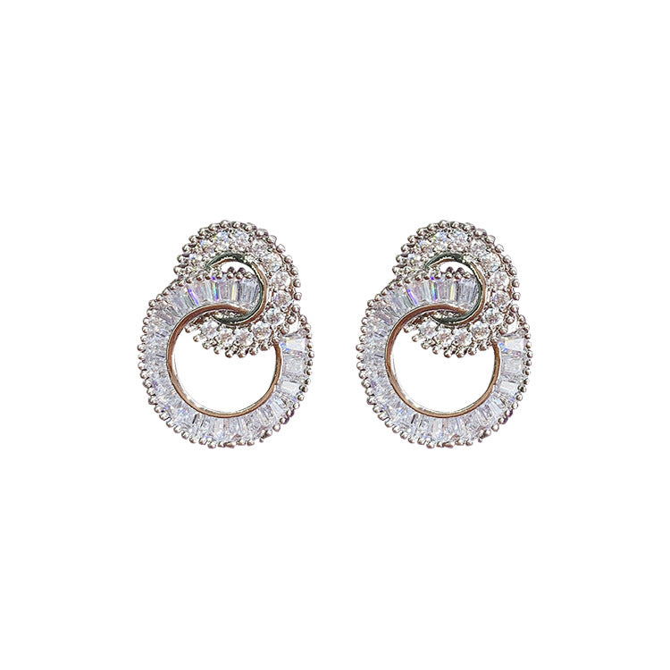 Double Crystal Hoop Earrings