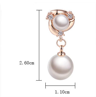 Pearl silver plated drop earrings