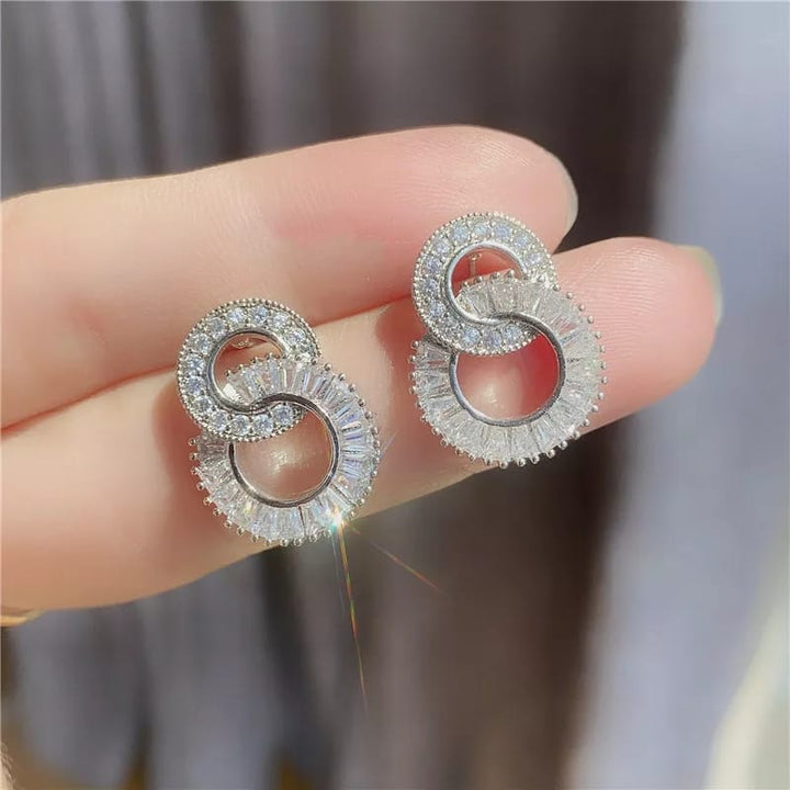 Double Crystal Hoop Earrings