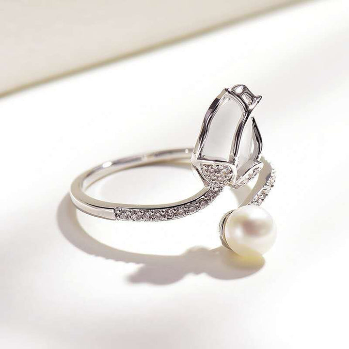 Inel rafinat „Late bloom” cu perle și piatră de opal