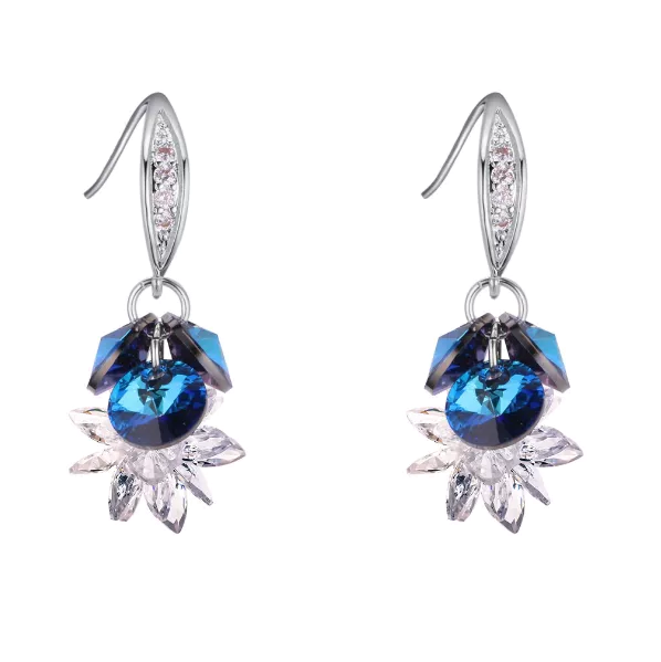 AAA zirconia crystal blue drop earrings