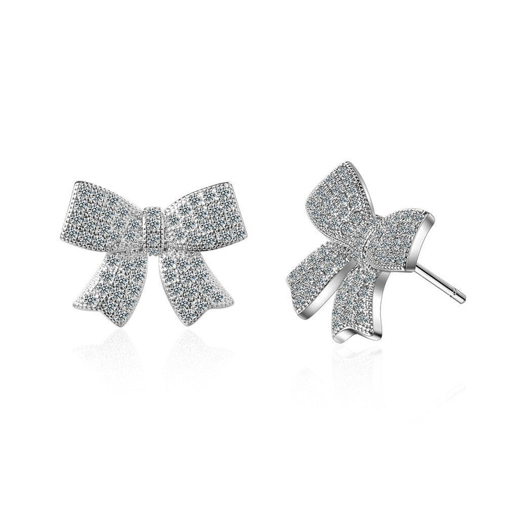 925 Sterling Silver Bow Earrings