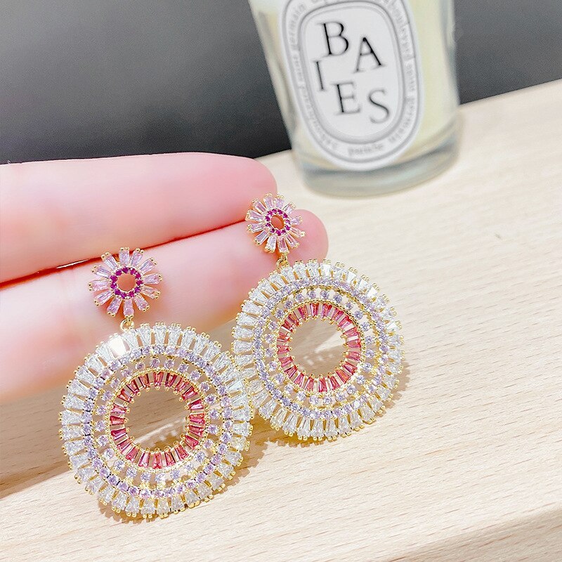 Statement high quality crystal earring gold plated