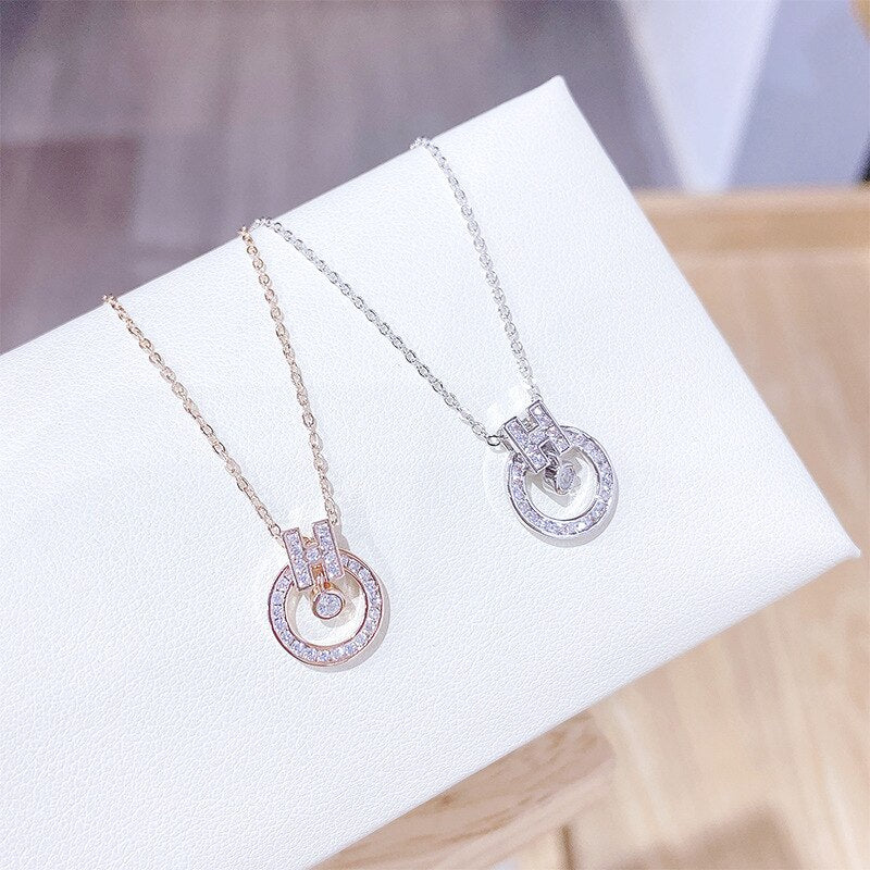 "H" is from Happiness crystal necklace