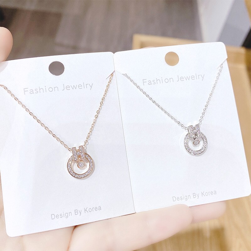 "H" is from Happiness crystal necklace