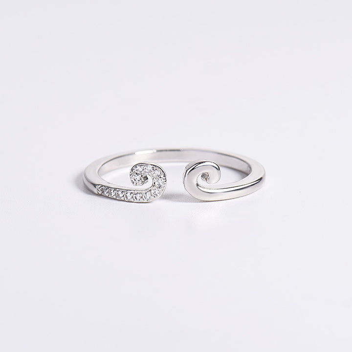 Silver minimalist adjustable ring