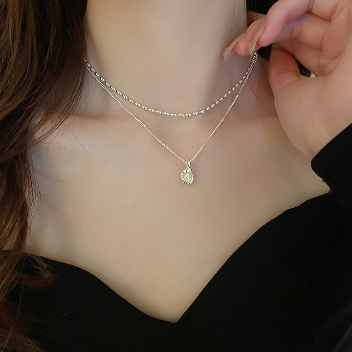 Layered Pearl Pendant Necklace