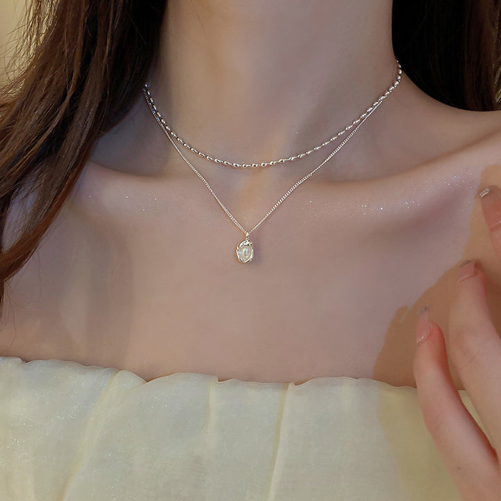Layered Pearl Pendant Necklace