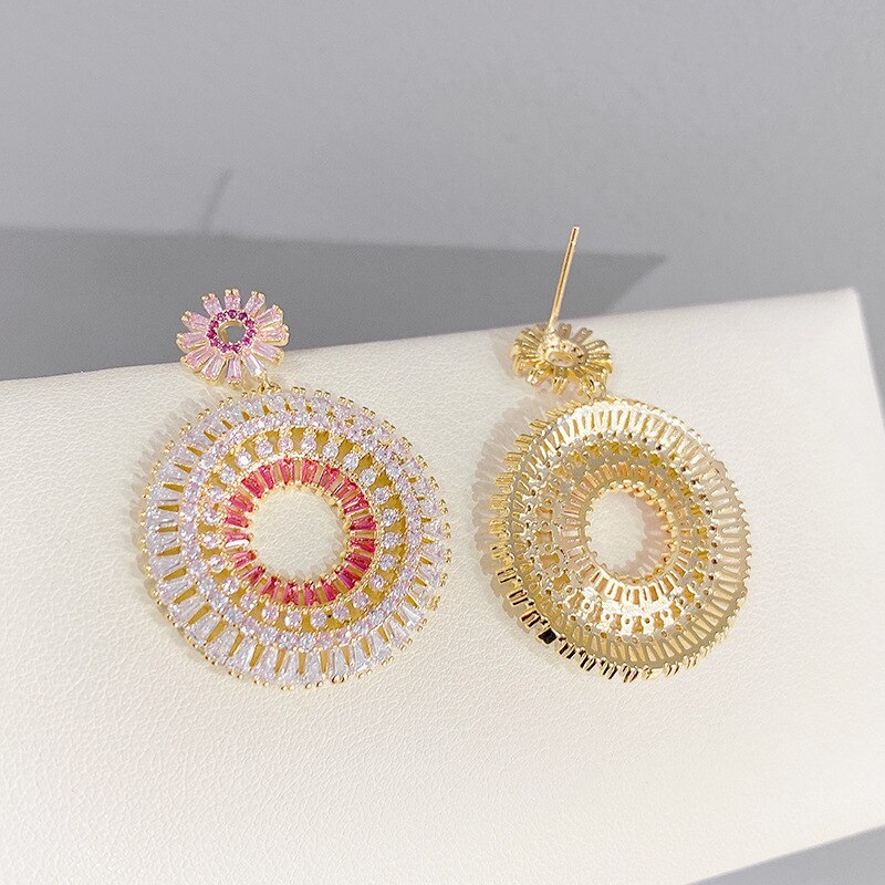Statement high quality crystal earring gold plated